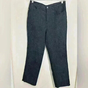 Kenneth Cole NY Womens Dress Pants Black Size 31X30 With Pen Stripes